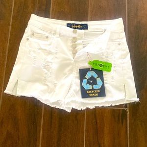 Indigo Rein shorts Super High Rise Button Fly distressed